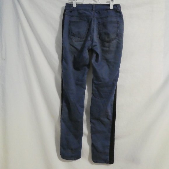 SUKO JEANS | size 4 | Faded Blue Denim With Black Striped Sides - Picture 2 of 16